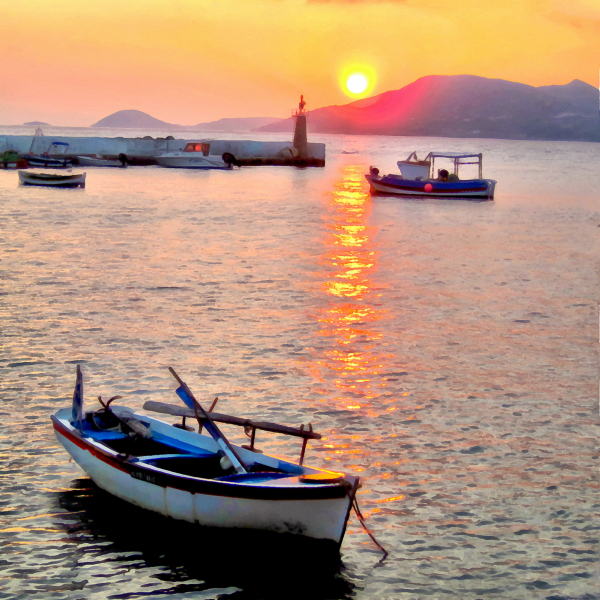 Kokkari Harbour at Sunrise